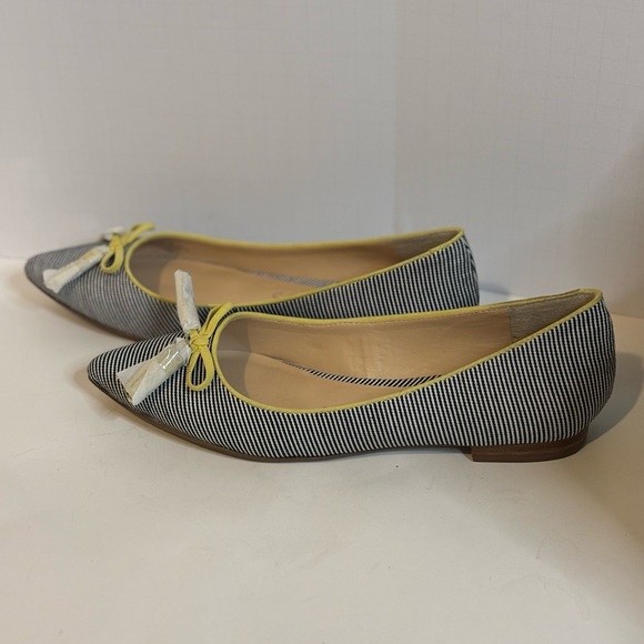 Sole Society Shoes - Sole Society Striped Flats with Yellow Accents